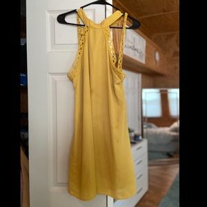 Yellow Open Back Dress Size Small